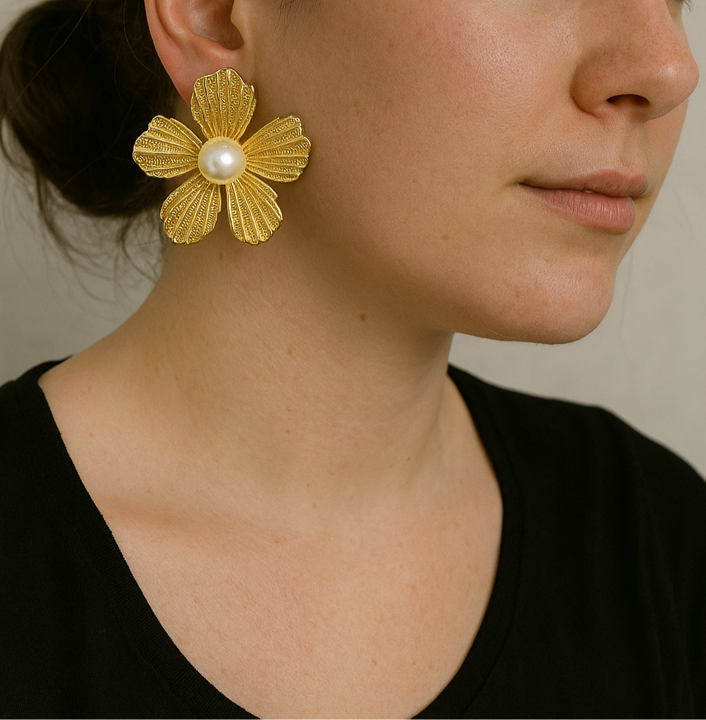 Pendientes Perla Floral