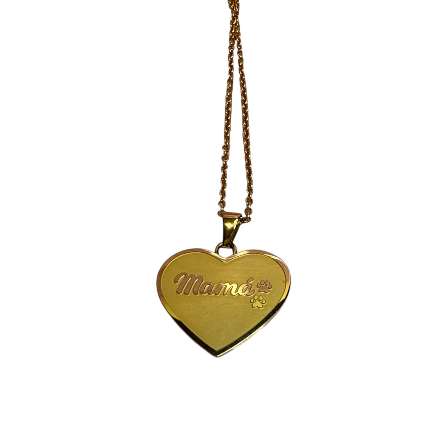 Collar corazón con huellas