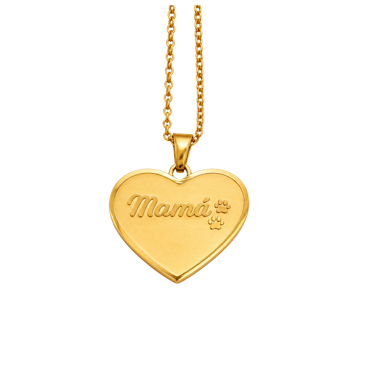 Collar corazón con huellas