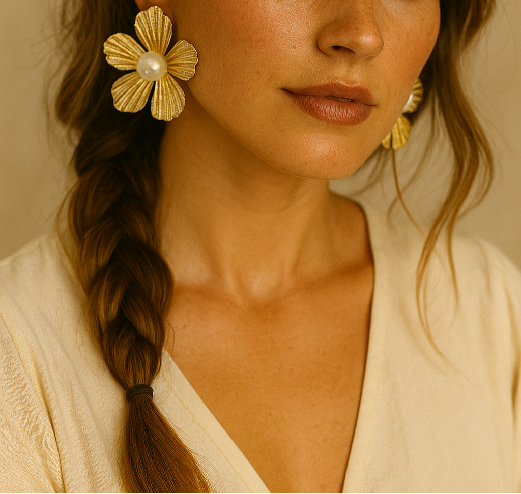 Pendientes Perla Floral