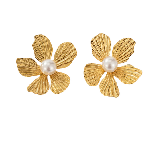 Pendientes Perla Floral