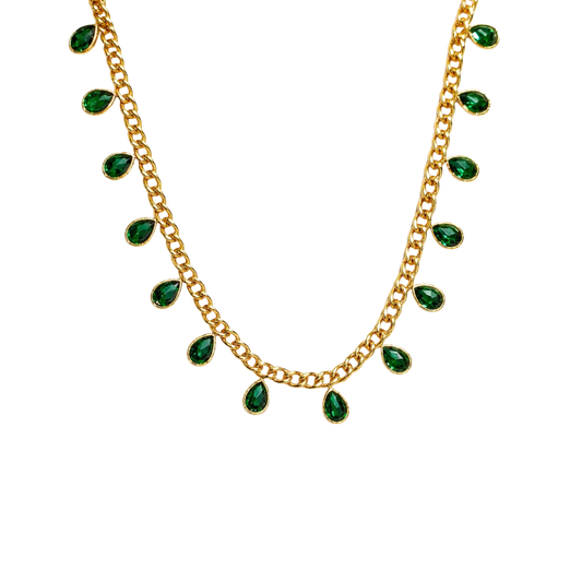 COLLAR GOTAS DE ESMERALDA